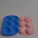 HKNMTT Easter Egg Molds Silicone 3.5 Inch, 2-Pack Chocolate Baking Holiday Mould, Non-Stick BPA Free, Kid-Friendly Soap Rabbit & Floral Designs, Blue & Pink