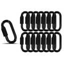 1.95" Chain Quick Links, 15Pcs 5/16" Heavy Duty Carabiner, 650 LBS Capacity, High Strength Anti-Rust Chain Connector for Hammock Hanging, Camping, and Hiking (Black)
