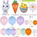 2 x Easter Balloon Arch Garland Kit, 137Pcs Pastel Balloon Arch with Carrot Rabbit Foil Balloons for Easter Party Decorations Girls Birthday Baby Shower Party Decorations