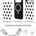 Magnetic Polka Dot Phone Case for iPhone 13 Pro, Compatible with MagSafe, Cute Big White Polka Dots Aesthetic Soft TPU and Hard PC Shockproof Protective Phone Cover for Women Girls-Shiny