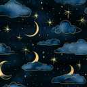 Cloudy Starry Night Peel and Stick Wallpaper Vintage Green Leaf Contact Paper Dark Floral Wall Mural Home Vinyl Waterproof Self Adhesive Removable Renter Friendly Wall Paper 17.5" x 118"