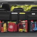 SURDOCA Hanging Trunk Organizer for SUV, [UPGRADED 7 Times] Car Organizers and Storage, Car Accessories Interior, Space Saving Expert (L-35.5x18.2in, Black)