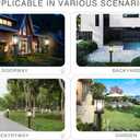 Monkfish Modern Black Outdoor Post Light, Waterproof Exterior Pillar Lamp with Square Base & Cyan Striped Glass Shade, E26 Socket, Weather Resistant Garden Path Light for Patio, Yard, Driveway (1-PACK)