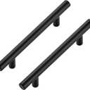 JOY DECOR 3 Pack Cabinet Handles, Black Cabinet Pulls, 4 in Hole Center Kitchen Hardware, Stainless Steel T Bar Handles for Dresser Drawers