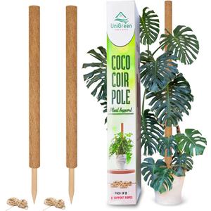 UNIGREEN 2Pack 87'' Large Premium Moss Pole, Coir Totem Poles for Big Indoor Plants, 47'' Moss Sticks for Monstera Plant Support, Plant Pole for Big Climbing Plants Indoor