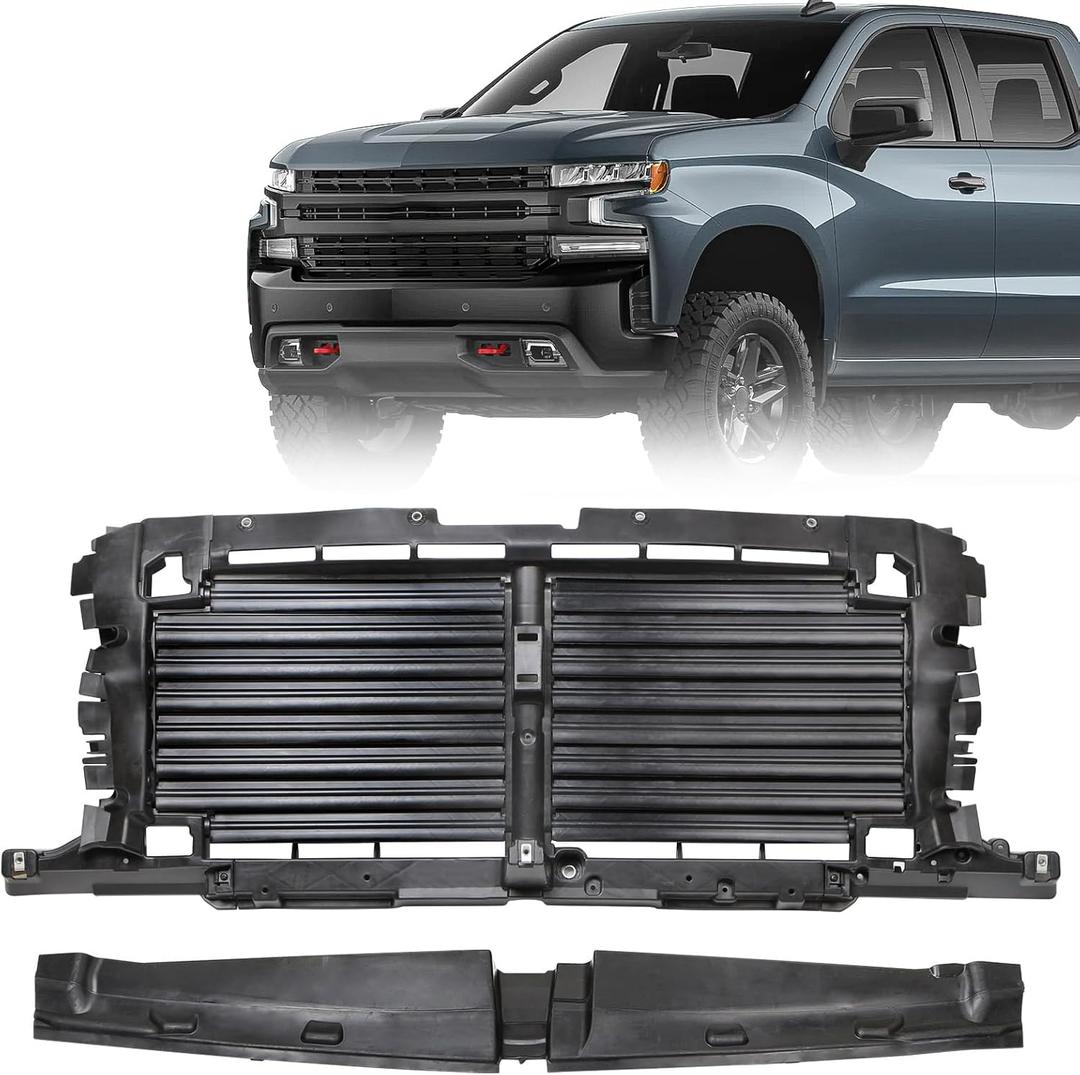 JOLONG Front Active Radiator Shutter Grille w/o Motor for 2022-2025 Chevy Silverado 1500 Replacement for 85608730