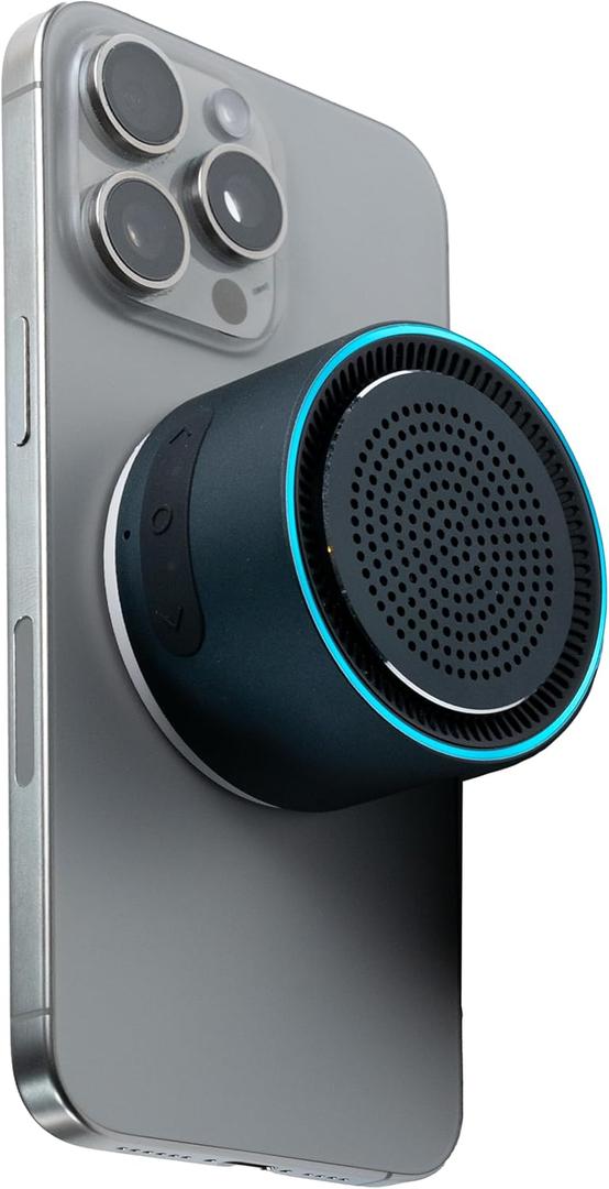 MagBeat Bluetooth Speaker with Magnetic Wireless Charger (Midnight), Portable Stereo Sync TWS, Booming Bass, Up to 10H, IPX7 Waterproof, Aluminum Unibody Design for Home/Outdoor/Beach, Birthday Gift