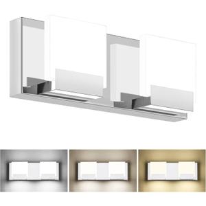 SOLFART 3 Color Temperature Dimmable 2 Lights LED Light Fixture Bathroom Vanity Light Fixtures 3000K/ 4500K/ 6000K 3C