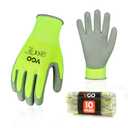 Vgo... 10-Pairs Safety Work Gloves, Gardening Gloves, Polyurethane Coated, Dipping Gloves, Latex Free (Size S, Yellow, PU2103)