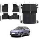 GALVAGNITE Floor Mats for Hyundai Kona Gasoline 2024-2026, All Weather Floor Mats Trunk Cargo Liner with Backrest Protectors and Door Sill Guards Accessories, Full Coverage Set