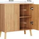 Fluted Storage Cabinet, Buffet Cabinet Sideboard, Modern Accent Cabinet Console Table for Entryway, Living Room