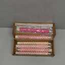 Baquler 6 Pcs Valentine Pastel Pink Flameless Taper Candle Twisted LED 9.65 Inch Taper Candles Battery Operated Spiral Candlesticks for Valentine Wedding Birthday Home Party Holiday Dinner Fireplace