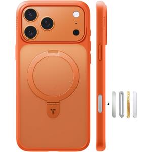 TORRAS for iPhone 17 Pro Max Case with Stand, Camera Control Button, Fit for MagSafe, Military Grade Protection, Translucent Slim Soft Edge Case for iPhone 17 Pro Max 6.9", Orange
