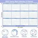 10 x 24" x 36" 2026 Wall Calendar, Folded Wet & Dry Erase Wall Calendar 12 Month, Yearly Laminated Wall Calendars, Reversible Annual Planner, Horizontal/Vertical, with Julian Dates