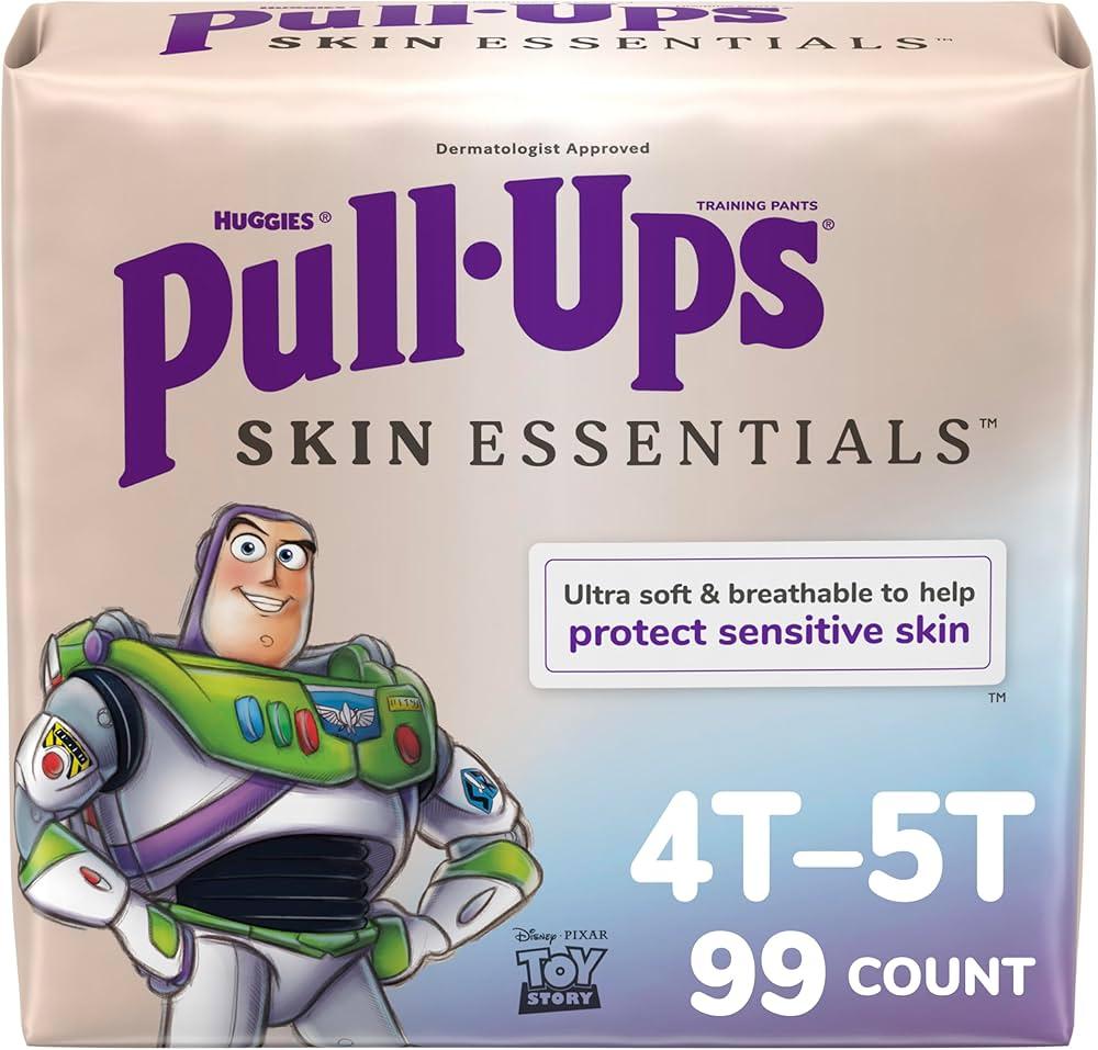 Pull-Ups Boys' Skin Essentials Potty Training Pants, Training Underwear, 4T-5T (38-50 lbs), 99 Ct (3 Packs of 33)