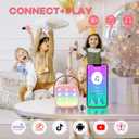 YLL Mini Karaoke Machine for Kids Adults, Portable Bluetooth Speaker with 2 Wireless Microphones, Trendy Birthday Gifts Toys for Girls Ages 3, 4, 5, 6, 7, 8, 9, 10+ Years Old Home Family Party (P-ink)