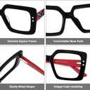 Zeelool Fashion Oversized Square Blue Light Blocking Glasses for Women Men ZJGA574067 (Black)