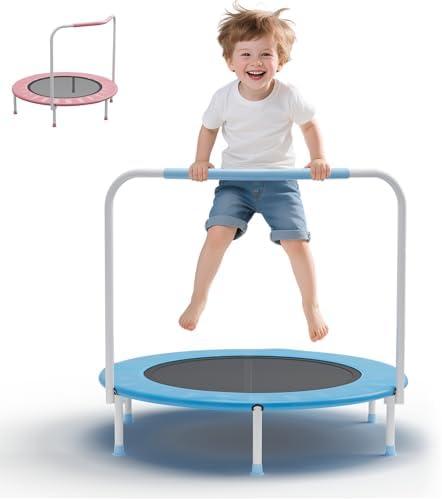 Trampoline for Kids, Upgrade Full Anti-Rust Toddler Trampoline with Net Pink