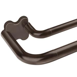 Bronze Double Curtain Rods, USFOOK Blackout Wrap Around Curtain Rods for Windows 32 to 58 Inch, 6/8 Inch Room Darkening Drapery Rod, Decorative Poles for Home Decor