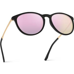 WearMe Pro Round Polarized Sunglasses for Women - UV400 Protection, Lightweight Frame, Vintage Retro Style
