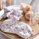 4-Piece Hair Accessory & Sleep Set by Mane Street Couture | Satin Bonnet, Sleep Mask, Large Scrunchie & Spray Bottle | Ivory Floral