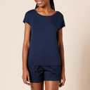 Amazon Essentials Women's Jersey Regular-Fit Short-Sleeve Boat-Neck T-Shirt, Pack of 2