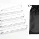 Mahjong Racks with Pushers Set of 4, Clear Acrylic All-in-One Tile Rack & Pusher Combo, Modern American/Chinese Mahjong Accessories with Storage Bag (4 Clear)