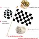 20 Pack Checkered Black and White Flags Multicolor Racing Mini Stick Flags Set Small Miniature Handheld Race Car Flag Decorations for Sports Events,5x8 Inch