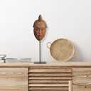 RattanView Mask Display Stand Holder for African and Tribal Mask Artifacts Statues Sculpture Figurine for Displays, Shows and Art Exhibits (4.72 x 4.72 x 12.6 Inch)