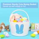 CubesLand Empty Easter Basket,Easter Baskets for Kids,Girls,Boys,Toddler,Easter Bunny Baskets Easter Egg Hunt BucketBaby First Easter Basket,Cute Easter Gift Basket 9.05 x 7.08 x 7.87