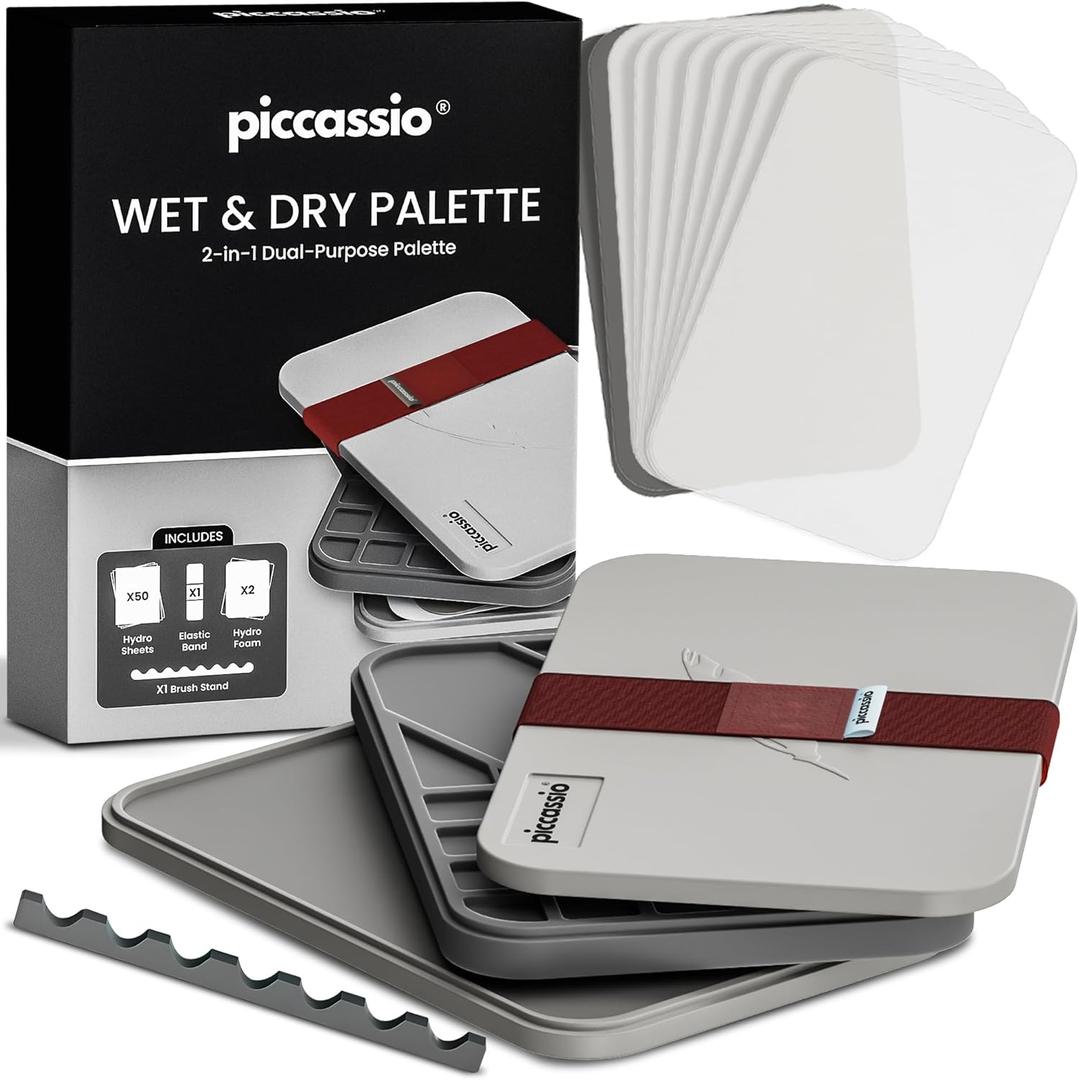 Stay Wet Palette for Acrylic Painting, Easy to Clean, Sturdy and Durable, Ideal for Painting Miniatures, Warhammer Painters, Students, Beginners, and Hobbyists (Gray)