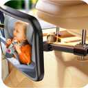 Baby Car Mirror for Baby Hook Clip Design Never Shake Baby Mirror for Car Seat Mirror Rear Facing Newborn Essentials Easy Install Back Seat Mirrors for Car ShatterProof Crash Tested Baby Shower Gifts (Black)