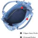 AOCINA Denim Purse Jean Tote Bag for Women Crossbody Shoulder Weekend Bags Denim Purses and Handbags for Women