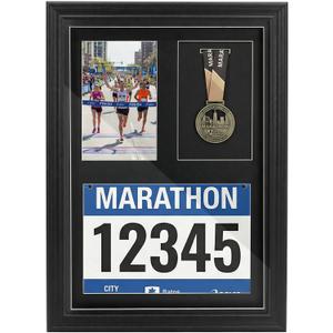 FramePro Wood Medal Display Frame with Real Glass Wall Mount (Black)