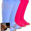 Doctor's Select Copper Plus Size Compression Socks Wide Calf - 2 Pairs | 20-30mmHg Extra Wide Calf Compression Sock Women | Copper Compression Socks Men & Women | Extra Wide Calf Compression Sock for Swelling & Circulation Support | Black (4X- Large)