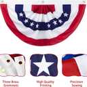 2x4 Ft American Pleated Fan Flag (Set of 4) Patriotic Half Fan Bunting, 4th of July Memorial Day Decorations for 250th Anniversary