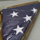 DANF Memorial American Flag 5x9.5 ft Burial Flag 100% Heavy Duty Cotton for Veteran,Embroidered Stars, Sewn Stripes,Brass Grommets US USA Military Flags for Display Case