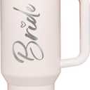 Bride To Be Gifts: Bridal Shower & Bachelorette Stainless Steel 40 oz Tumbler Cup with Handle, Lids & Straws