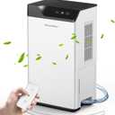 Dehumidifier For Bathroom, Dual Semiconductor Dehumidifier For Home With 1.5m Drain Hose, Up to 540 sq.ft With 60oz Watertank, Auto Shut Off, Auto Defrost