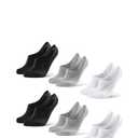 DANISH ENDURANCE 6 Pack No Show Socks, Non Slip, Invisible, Sneaker, Men & Women, Multicolor (Beige, Black, White), Medium