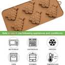 Christmas Silicone Mold Chocolate Fondant Candy 14 Cavity 3D Mold Gummy Mold for Party Mousse Cake Baking Cupcake Topper, Jello, Dog Treats 2 Pcs