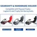 Gearshift & Handbrake Holder Compatible with Playseat Trophy - Logitech G and Trophy Sim Racing Seats, Adjustable Shifter Mount for Left or Right Side, Fits Most Gear Shifters and Handbrakes