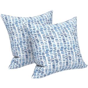 LVTXIII 2 Pack Outdoor Pillow Covers ONLY 18x18 Inch, Water-Repellent Square Decorative Cushion Covers for Patio Furniture, Garden, Sofa, A Pebble Blue