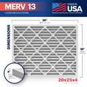 BNX TruFilter 20x25x4 (19.5 x 24.5 x 3.63 Slim Fit) MERV 13 Air Filter (2-Pack) - MADE IN USA - Air Conditioner HVAC AC Furnace Filters Health, Allergies, Mold, Bacteria, Smoke, MPR 1900 FPR 10