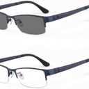 mincl/Photocromic Lens Transition Business Frames Reading Glasses (blue-photochromatic, 1.25)