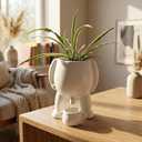 Ceramic Funny Body Plant Pot, Penis Planter,Novelty Peeing Plant Pot with Drainage,Piss Pot, Stylish Planter for Indoor/Outdoor Succulent Plants, Gift for Father Friends and Family, 5.4 inches, Black