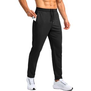 G Gradual 30"/32"/34" Inseam Tall Mens Sweatpants with Zipper Pockets Stretch Golf Workout Pants for Men Casual Athletic (Black), XL