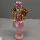 Joliyoou Christmas Nutcracker Figures, 12 Inch Wooden Nutcracker Pink Fairy Queen Holding A Snowflake Wand, Xmas Nutcracker Mantel Ornaments Tabletop Centerpieces Festival Shelves Decorations