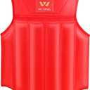 Wesing Martial Arts Muay Thai Boxing Chest Protector MMA Sanda Chest Guard (Medium, Red)
