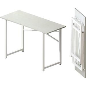 Folding Desk 47 inch No Assembly Required Home Office Table, Writing Gaming Computer Camping Desk, White